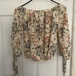 Off the shoulder floral long sleeve